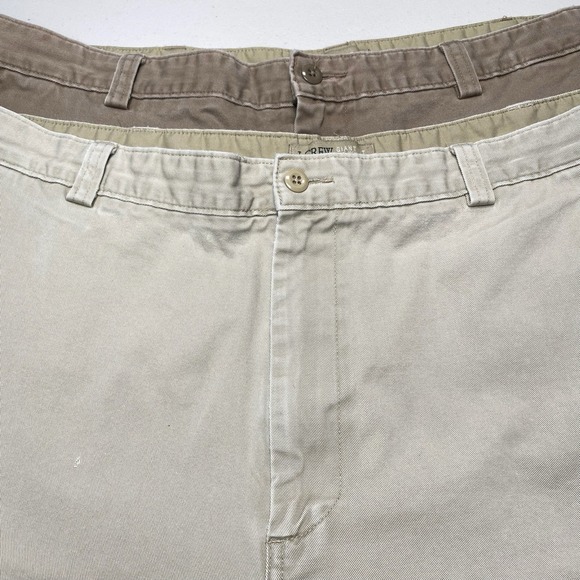 Lot of 2 Y2K J Crew Giant Fit Chinos 40 (39x32) Mens Relaxed Wide Leg Faded